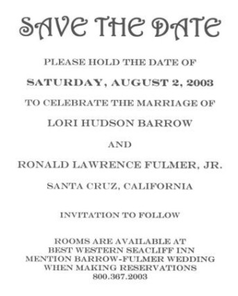  Lori Hudson Barrow wed Ronald Lawrence Fulmer