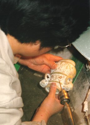 Carving Jade in Xian, China 1999