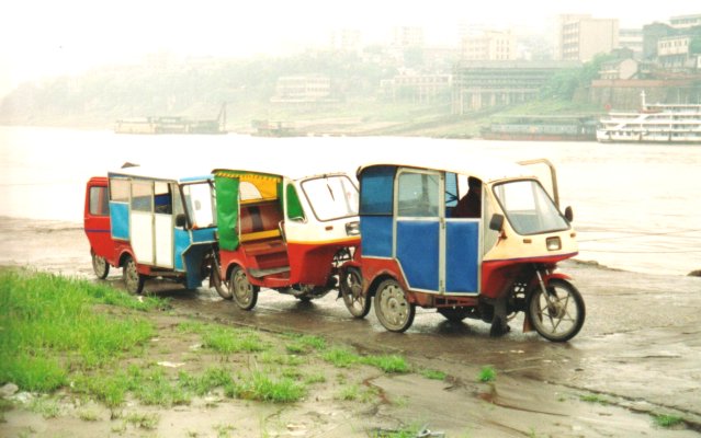 Three Taxis in Wushan, China 1999